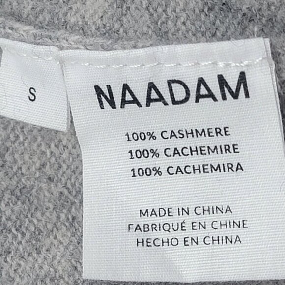 Naadam Sweater Womens S Gray Cashmere Cardigan Cable Knit Lagenlook Modest - Picture 4 of 10